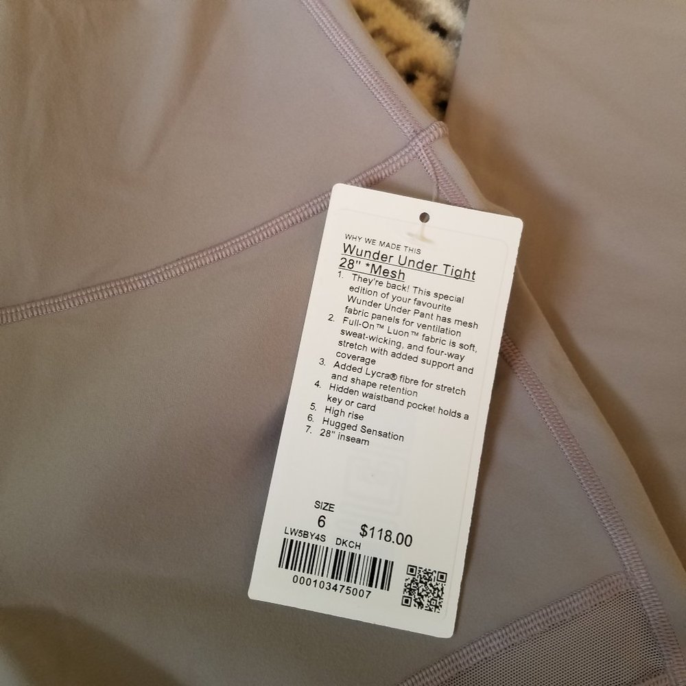 NWT Lululemon Wunder Under Tech Mesh Dark Chrome 6 - Picture 9 of 10